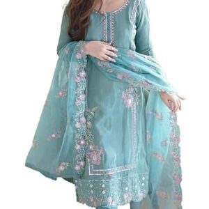 Fashion Basket Silk Wine Embroidered Kurta Set with Duptta for Women