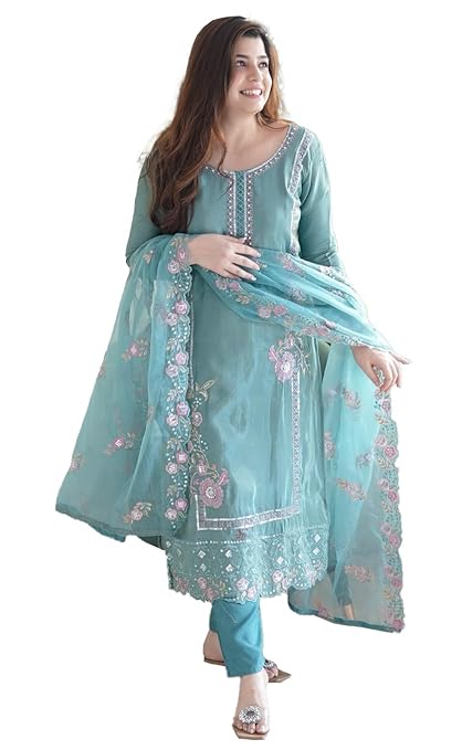 Fashion Basket Silk Wine Embroidered Kurta Set with Duptta for Women