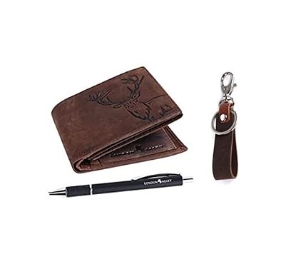 LONDON ALLEY Jason Vintage Brown Leather Wallet for Men