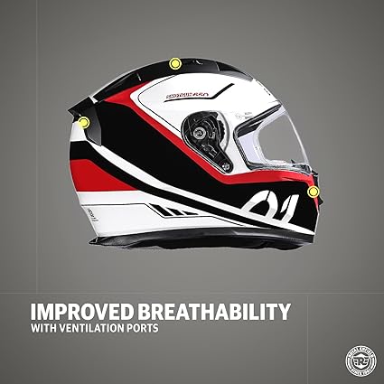 Royal Enfield Mettle Full Face Isi,Dot&Ece Certified Tank IDE Abs Gl Riding Motorcycling Helmat White