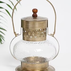 Antique Brass Nihaal Metal Table Lantern
