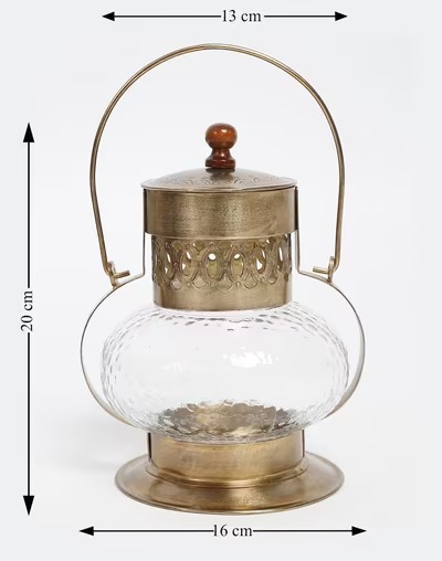 Antique Brass Nihaal Metal Table Lantern