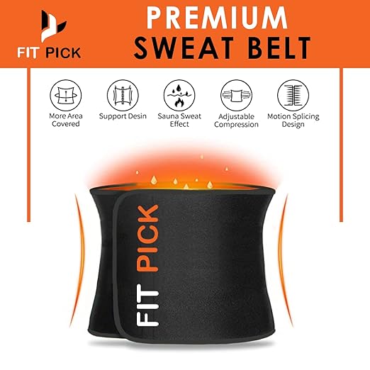 FIT PICK Sweat Belt, Stomach Belt for Women and Men