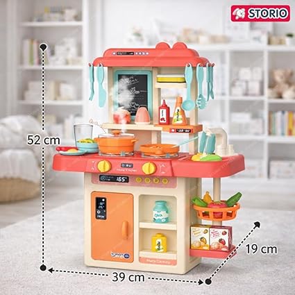 Storio Toys Kitchen Set for Kids Girls Big Cooking Set