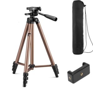 Syvo WT 3130 Aluminum Tripod (133CM), Universal Lightweight Tripod with Mobile Phone Holder