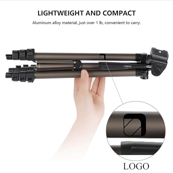 Syvo WT 3130 Aluminum Tripod (133CM), Universal Lightweight Tripod with Mobile Phone Holder