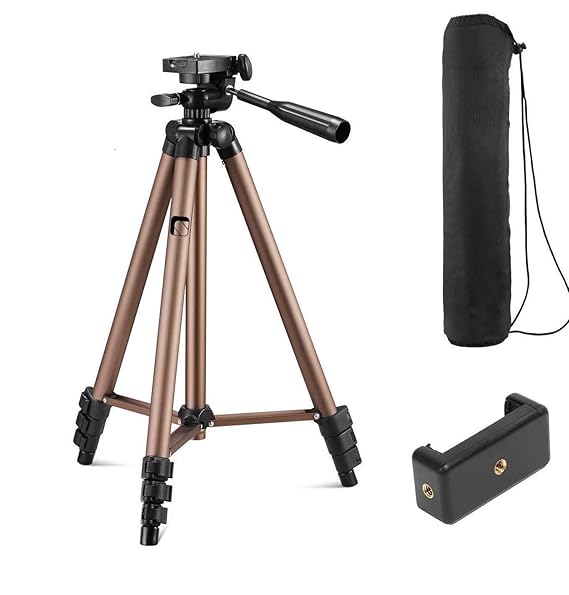 Syvo WT 3130 Aluminum Tripod (133CM), Universal Lightweight Tripod with Mobile Phone Holder